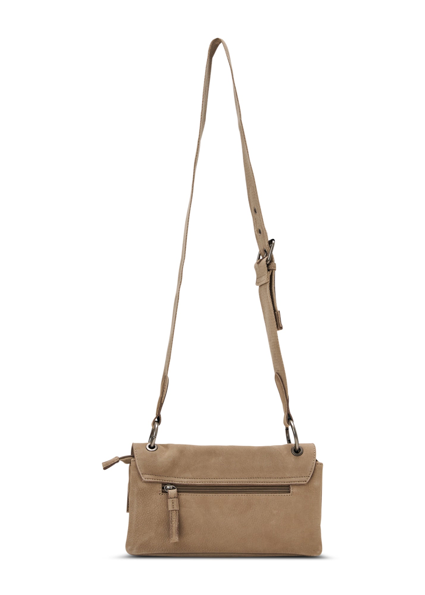 Leather envelope evening bag and beige straps