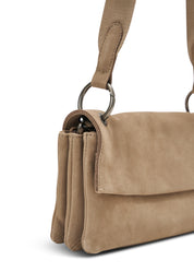 Leather envelope evening bag and beige straps