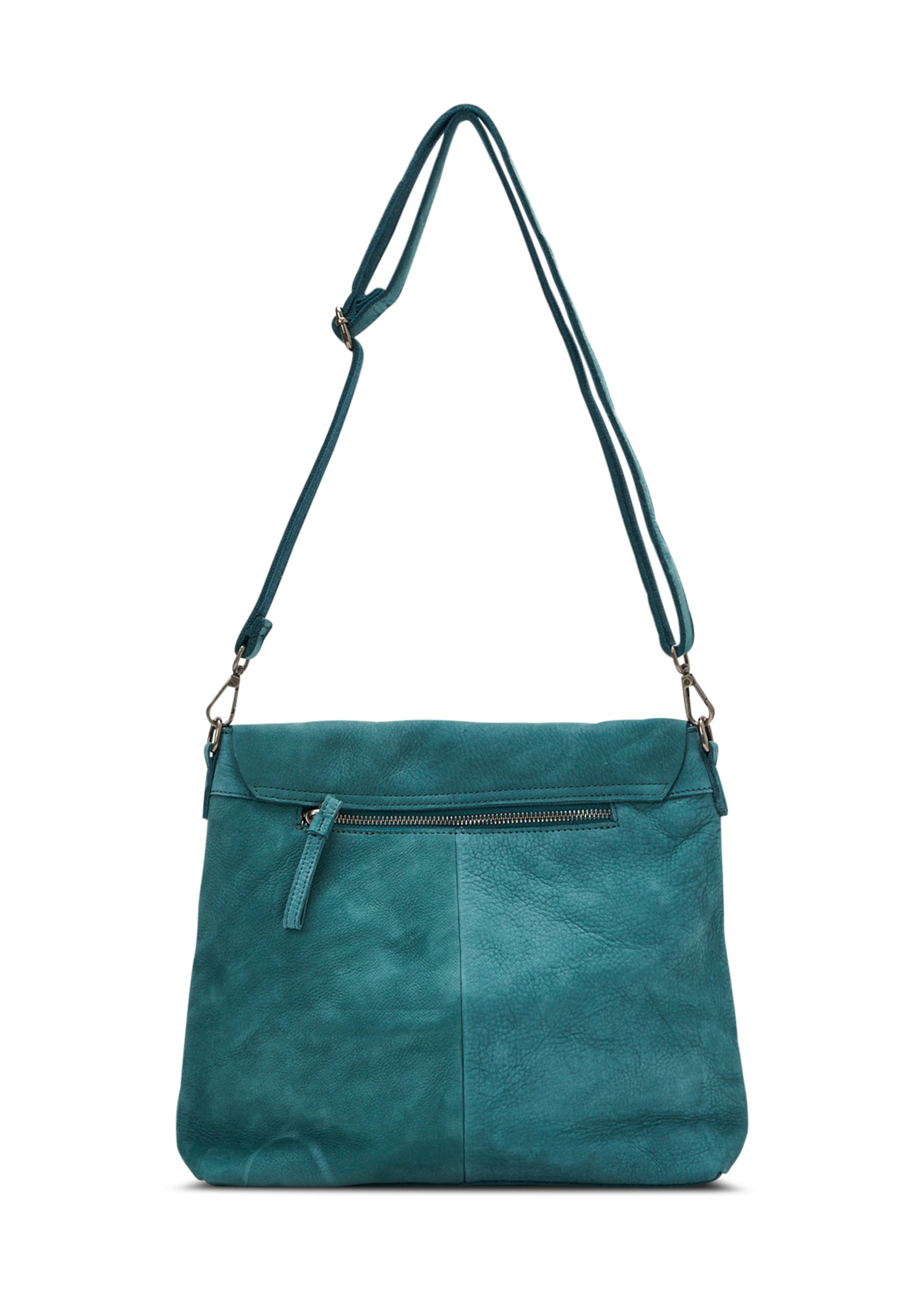 Turquoise cut leather side bag