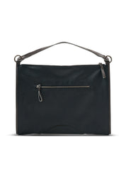 Color combination leather side bag and black wallet
