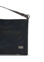 Color combination leather side bag and black wallet