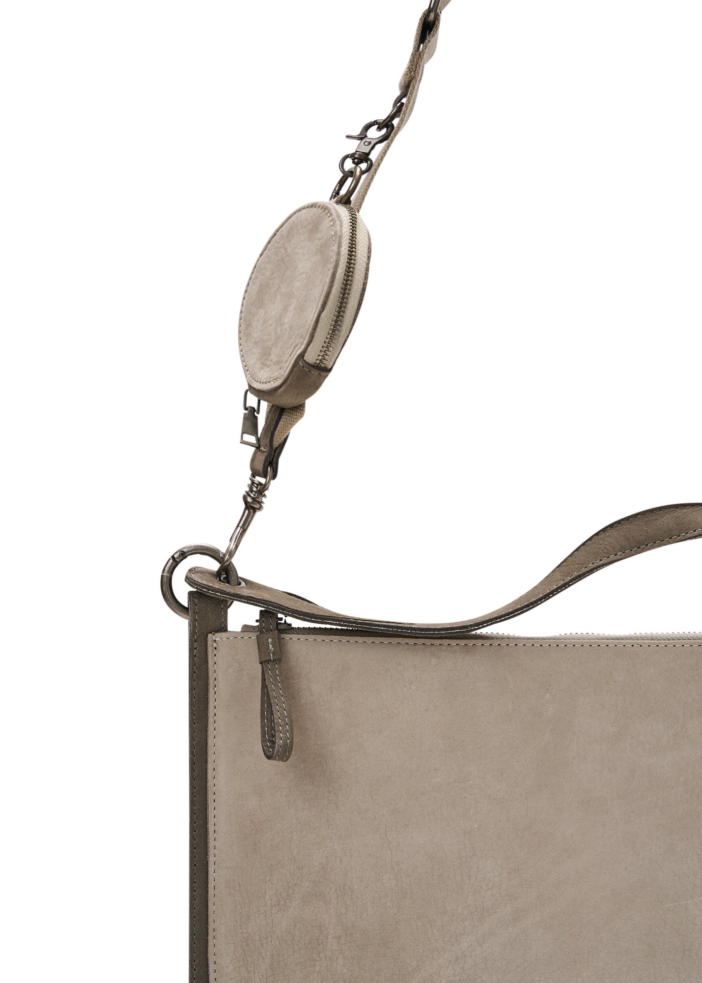 Color combination leather side bag and Arrancon Stone