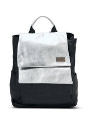 Silver leather double kalapa backpack