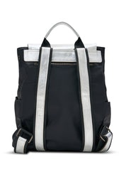Silver leather double kalapa backpack