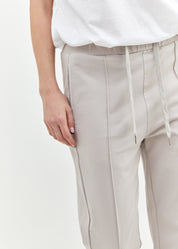 Pants seam in the middle and a gray patch