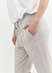 Pants seam in the middle and a gray patch