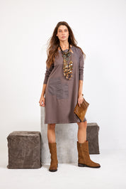 Leather boots with brown studs