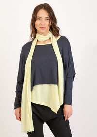 Yellow viscose reverse stitched scarf - 99