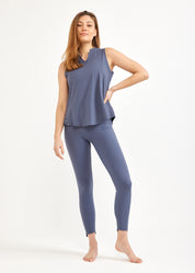 Dark gray mesh training tank top