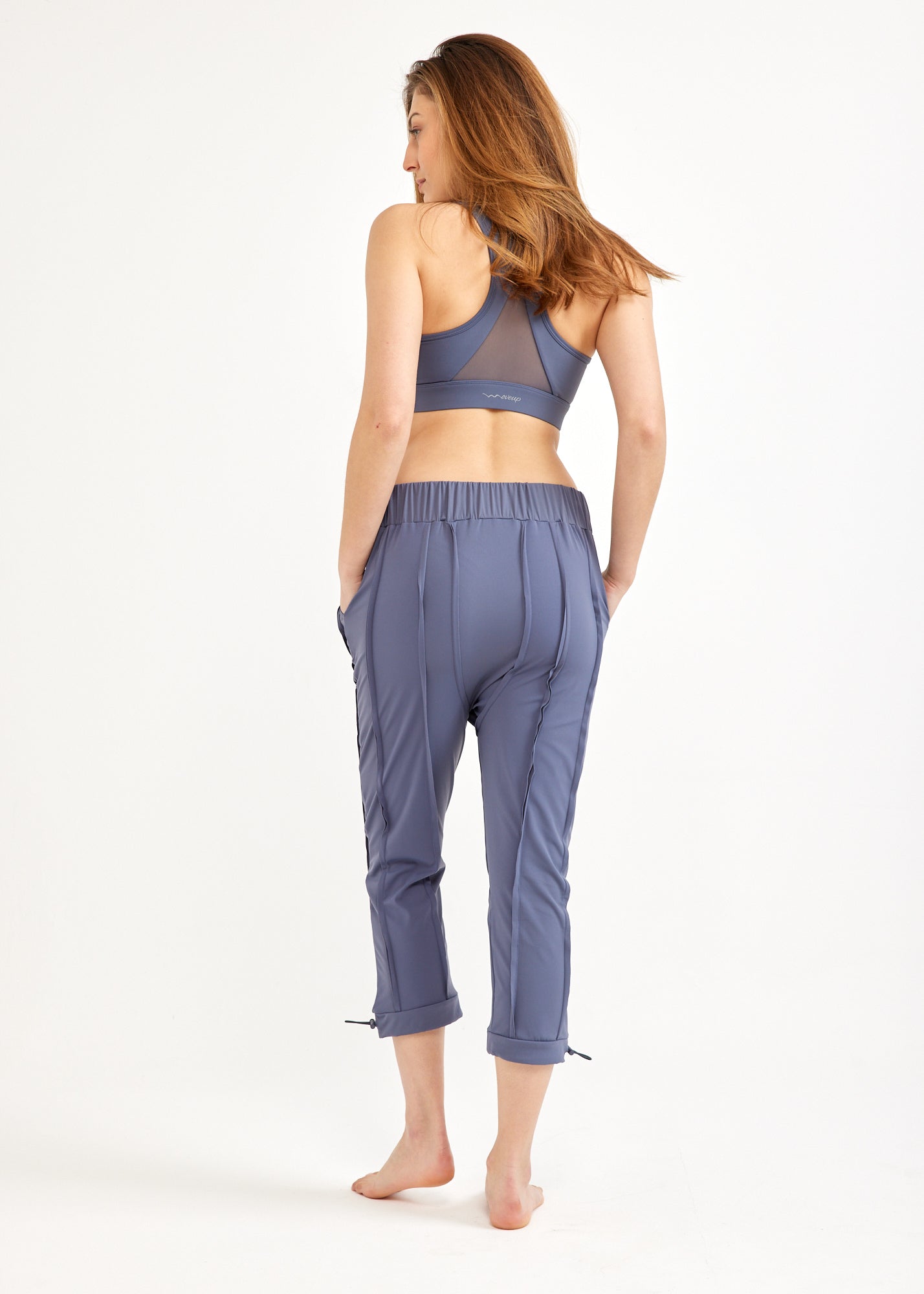 Boy pants 3/4 diagonal seams blue mesh combination