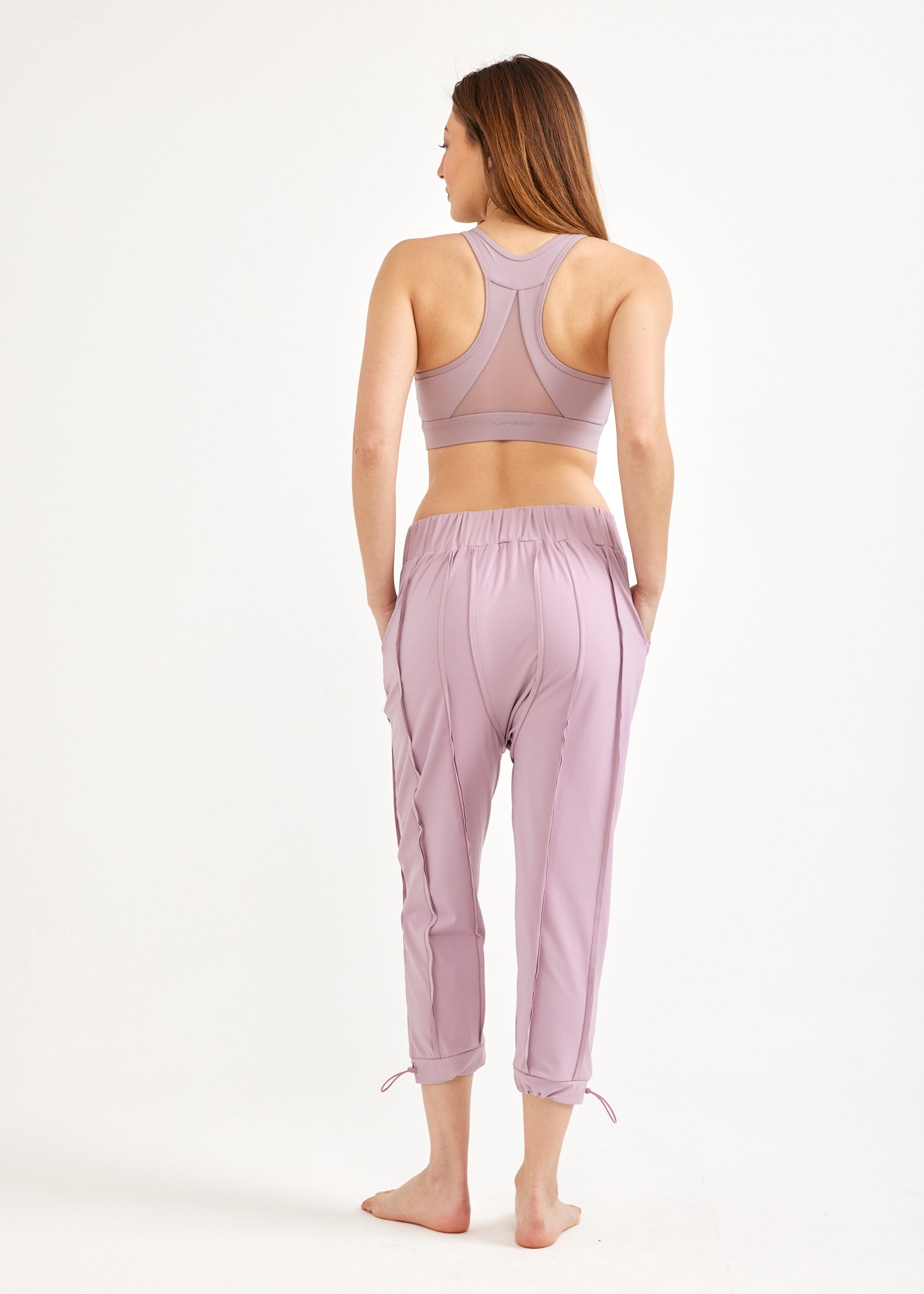 Boy pants 3/4 diagonal seams pink mesh combination