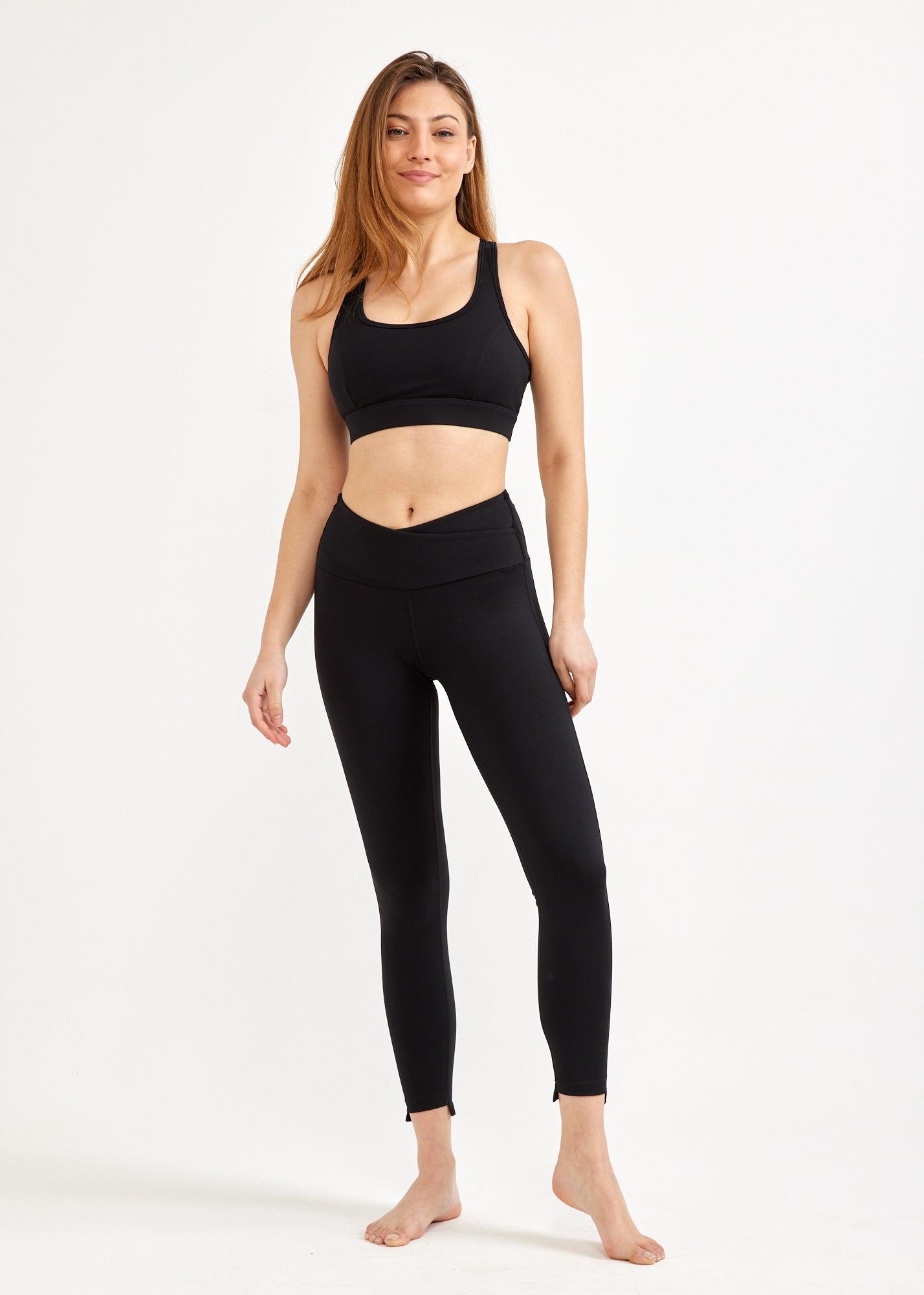 Black mesh triangle training top