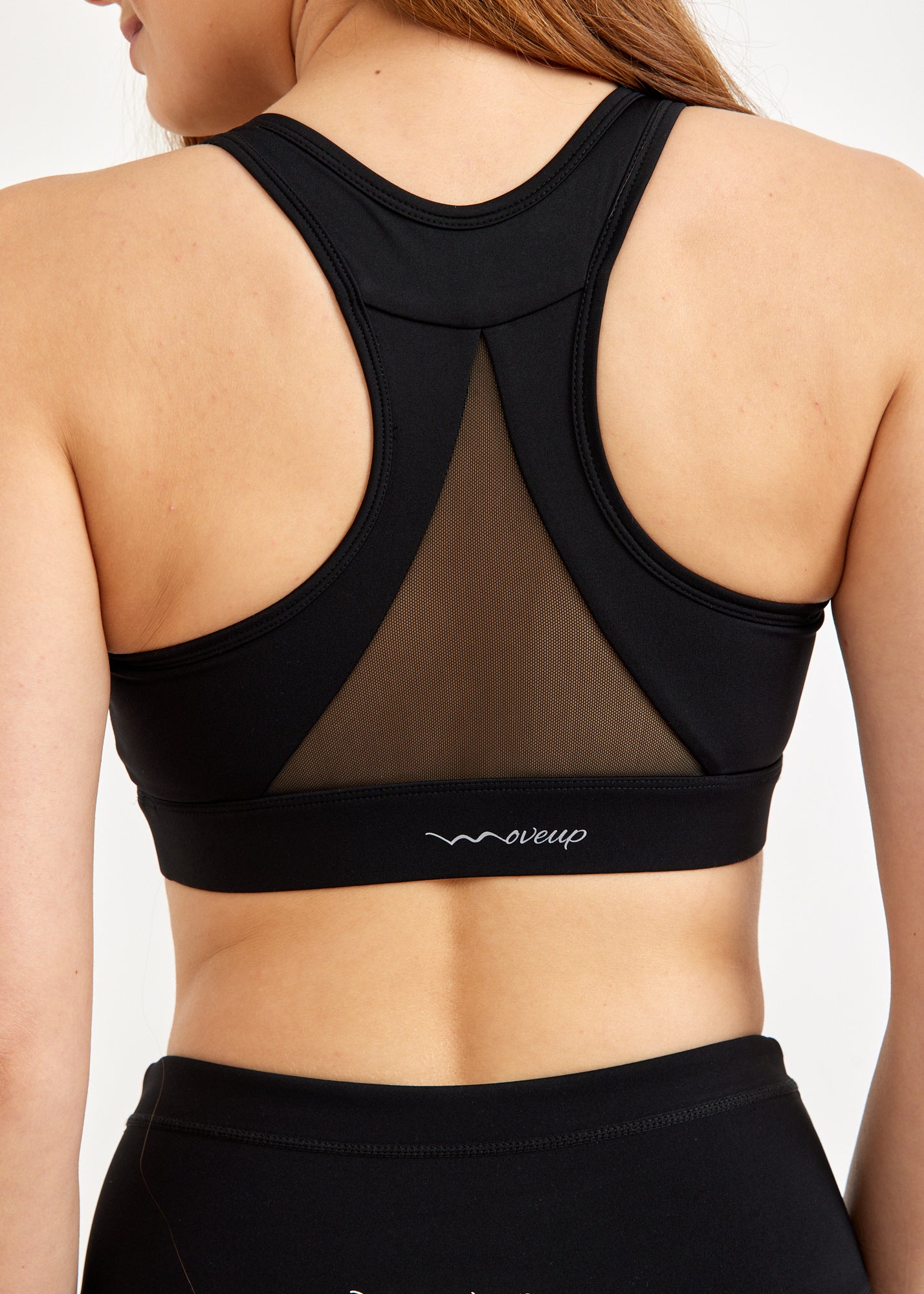 Black mesh triangle training top
