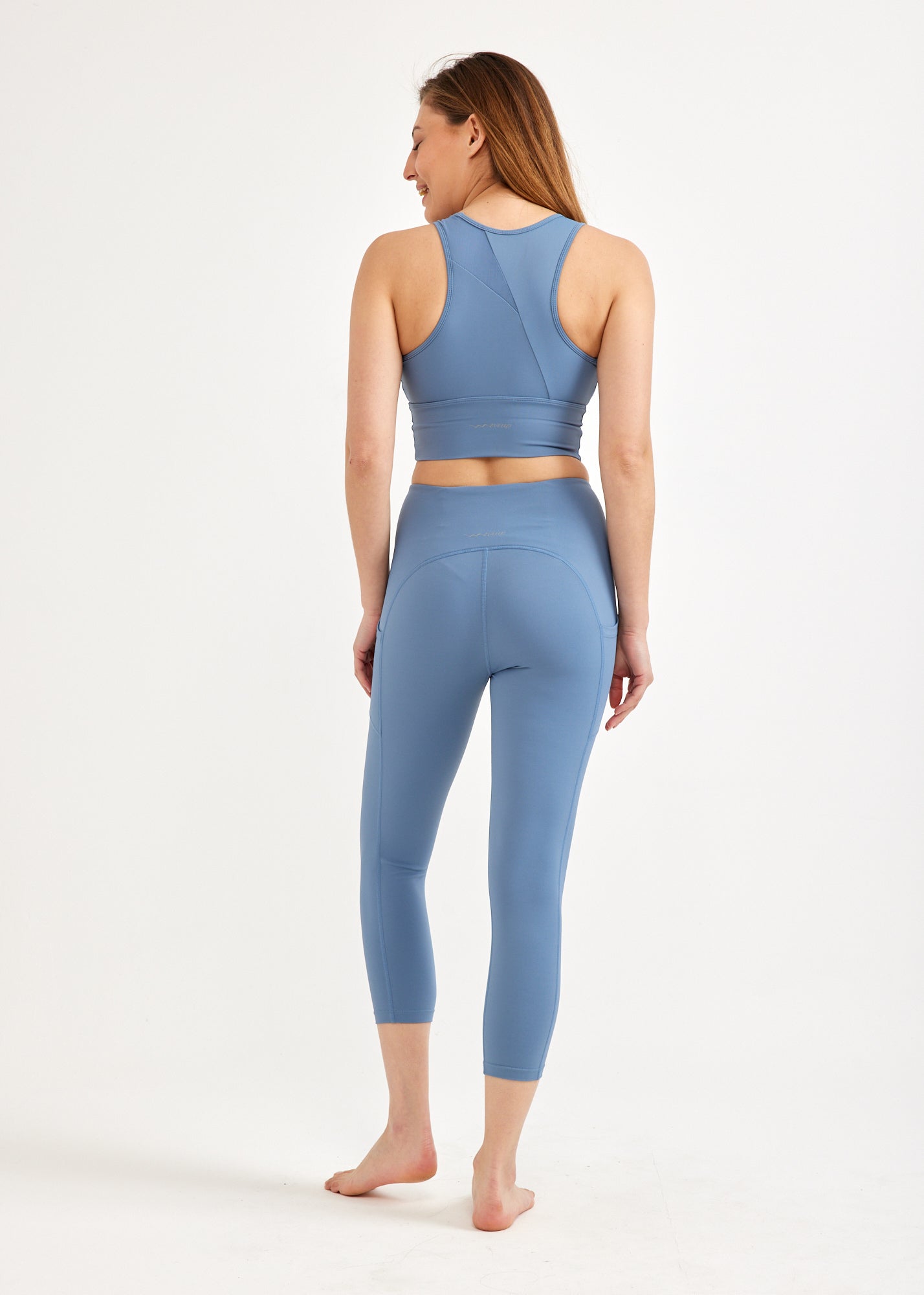 Blue tights with two side pockets