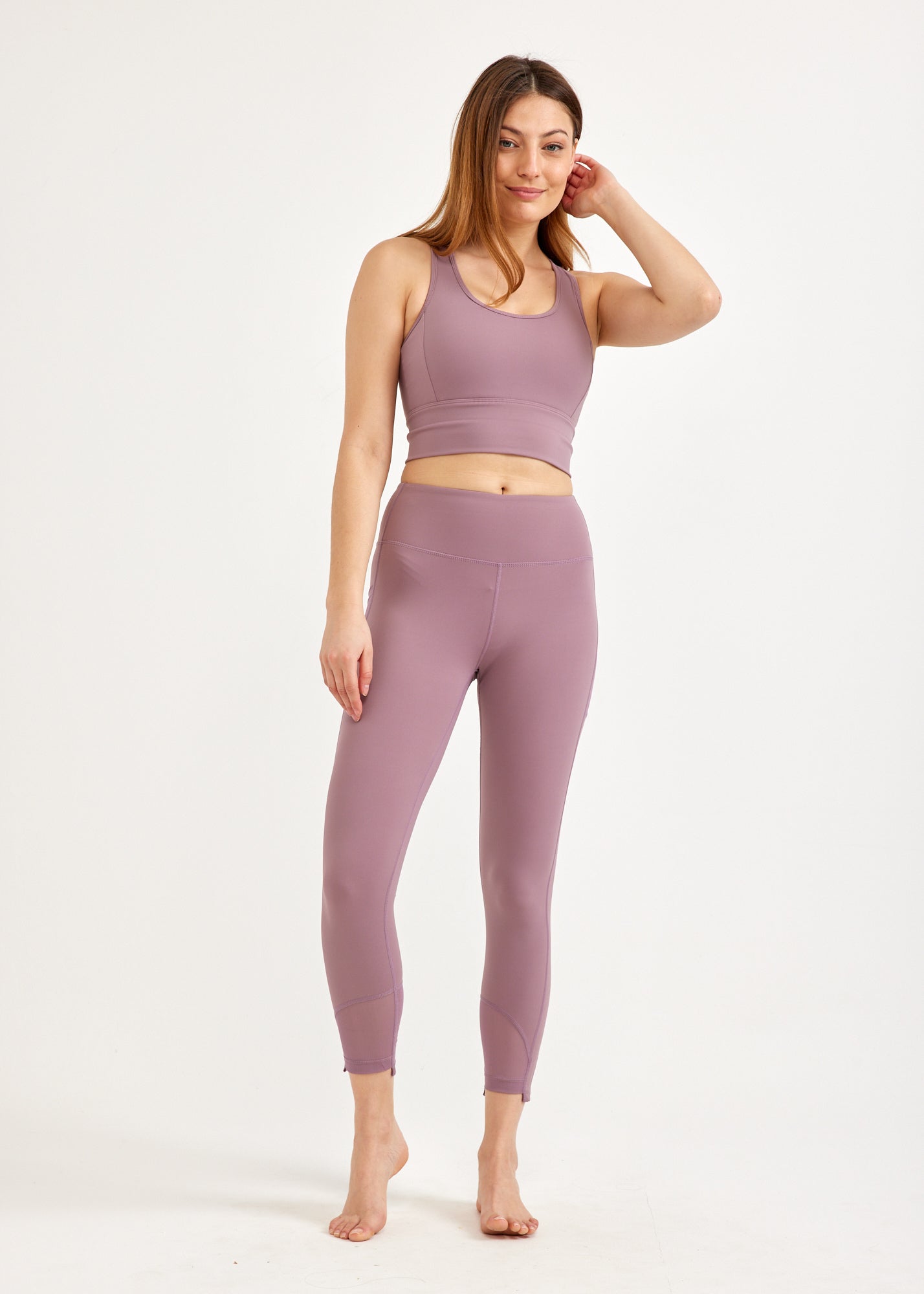 Mesh combination tights and pink back zipper