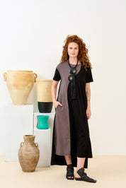 Handmade necklace discs and black natural thread