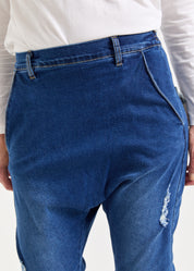 Boy jeans back pockets blue wash