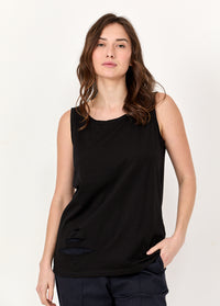 Black ripped down tank top - 00