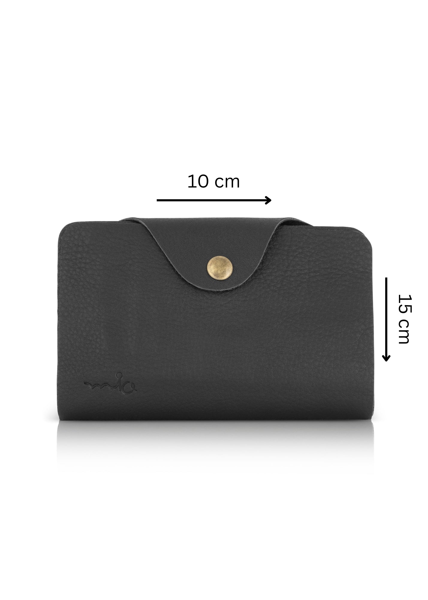 Leather wallet with tab closure and black wallet