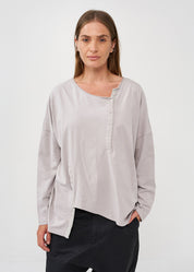 Stone two-button long-sleeved shirt