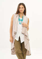 Stone jersey vest with no fastening