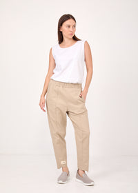 Classic beige patch and middle seam pants - 02