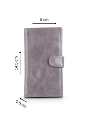 Gray leather credit card wallet