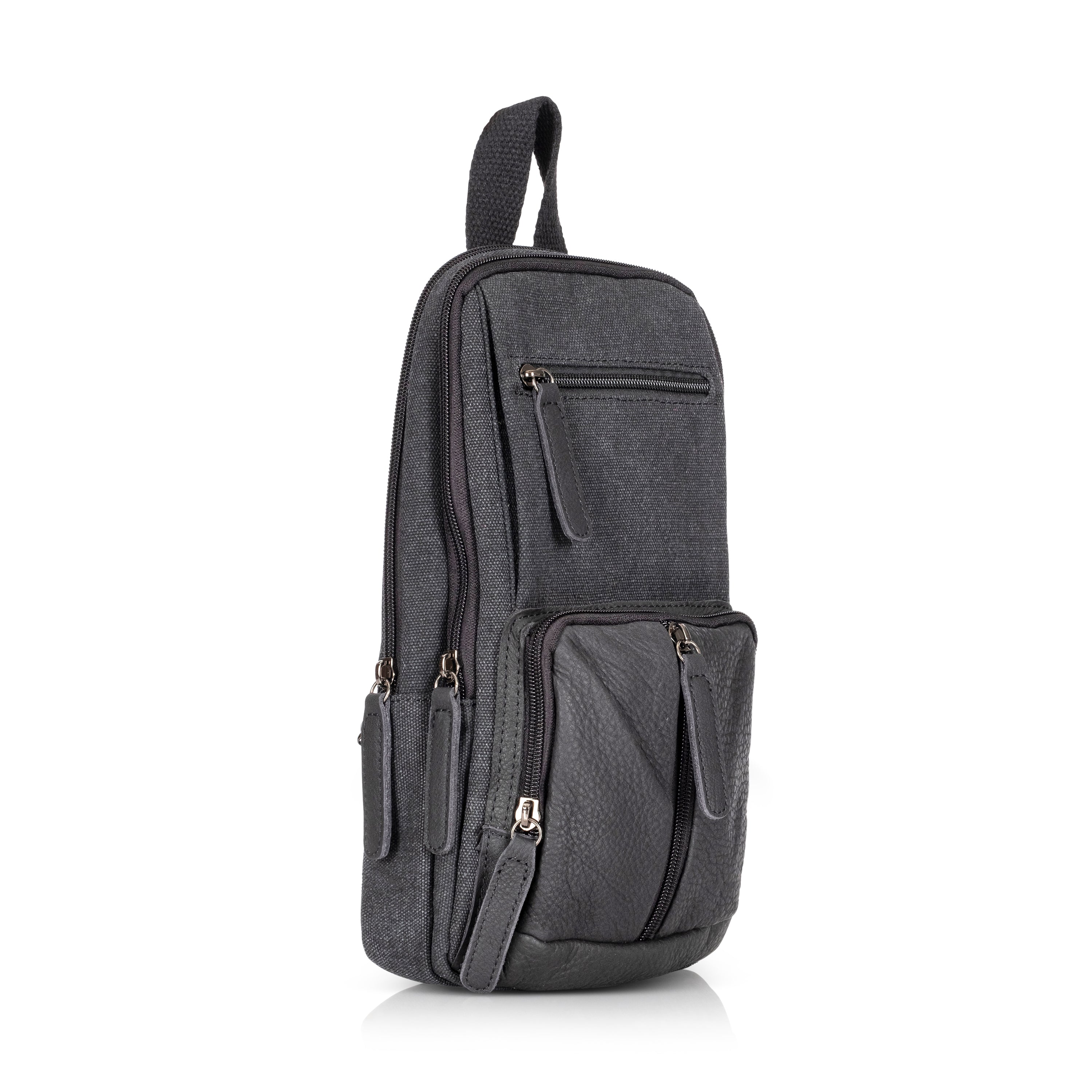 Small black canvas cross backpack
