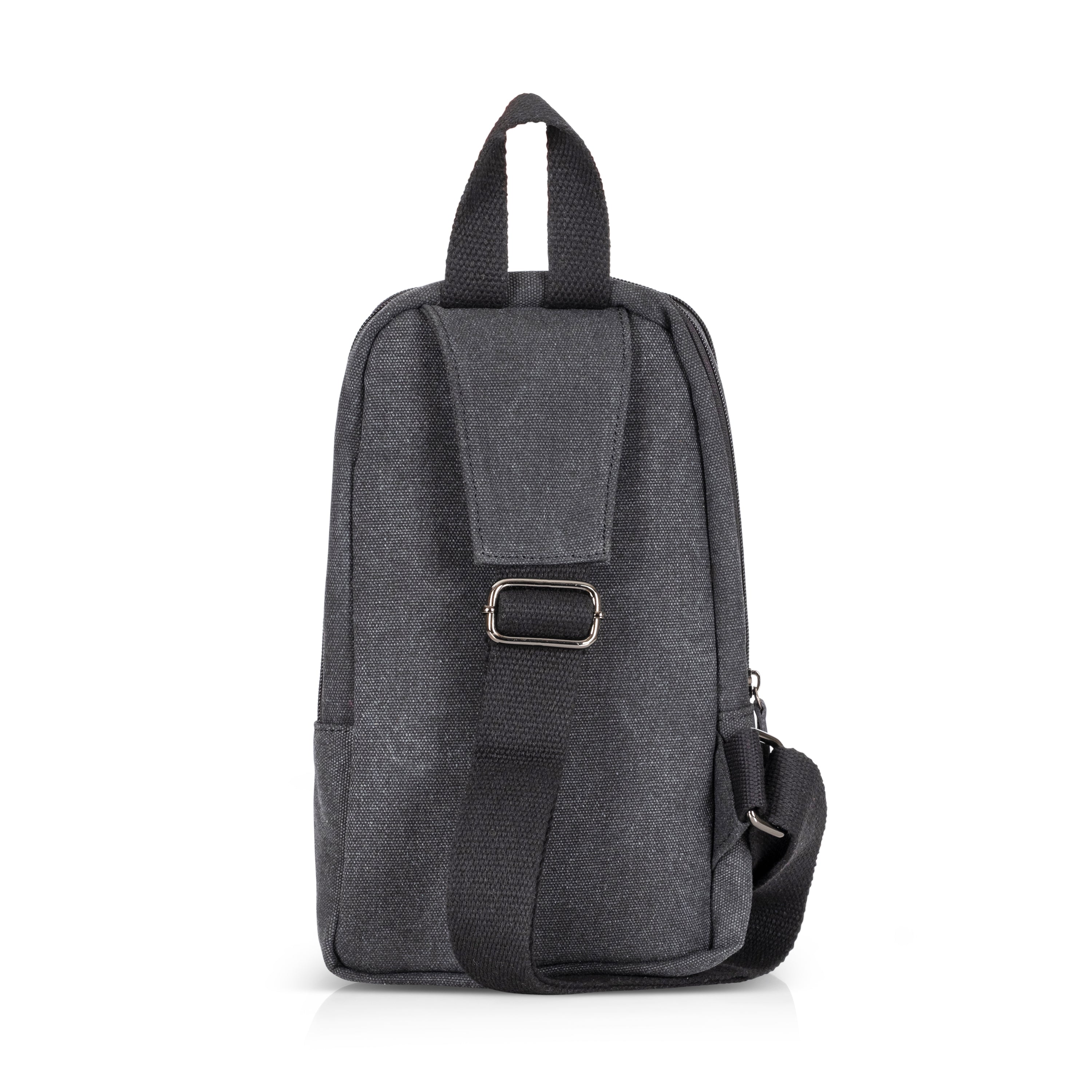 Small black canvas cross backpack