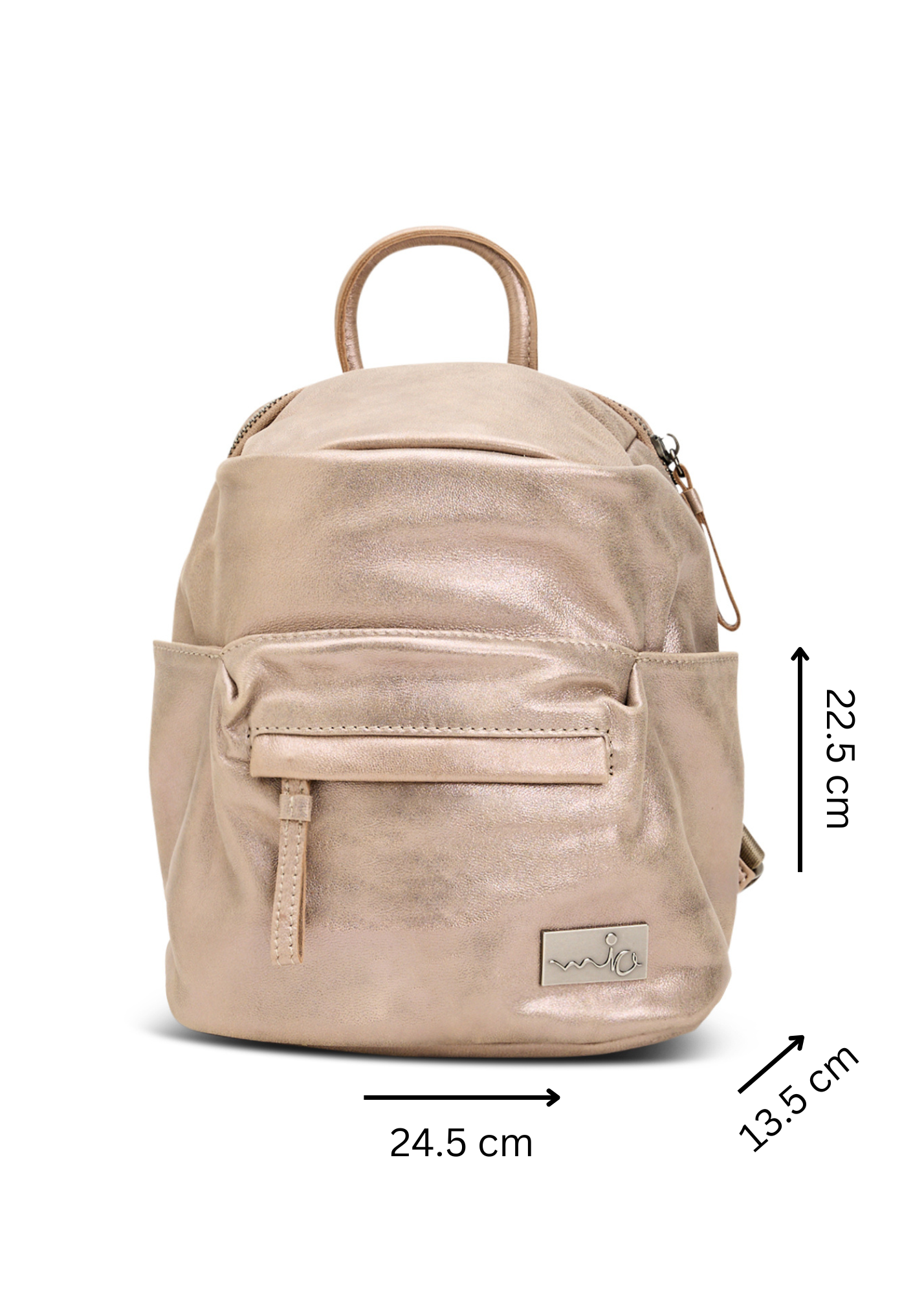 Small beige leather backpack