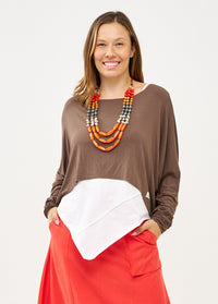 Brown thin long sleeve shirt - 99