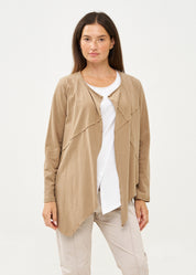 Brown long sleeve slim open top