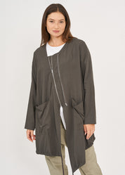 Dark gray two-zip long sleeve top