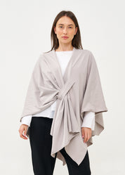 Cape with diagonal closure, light gray