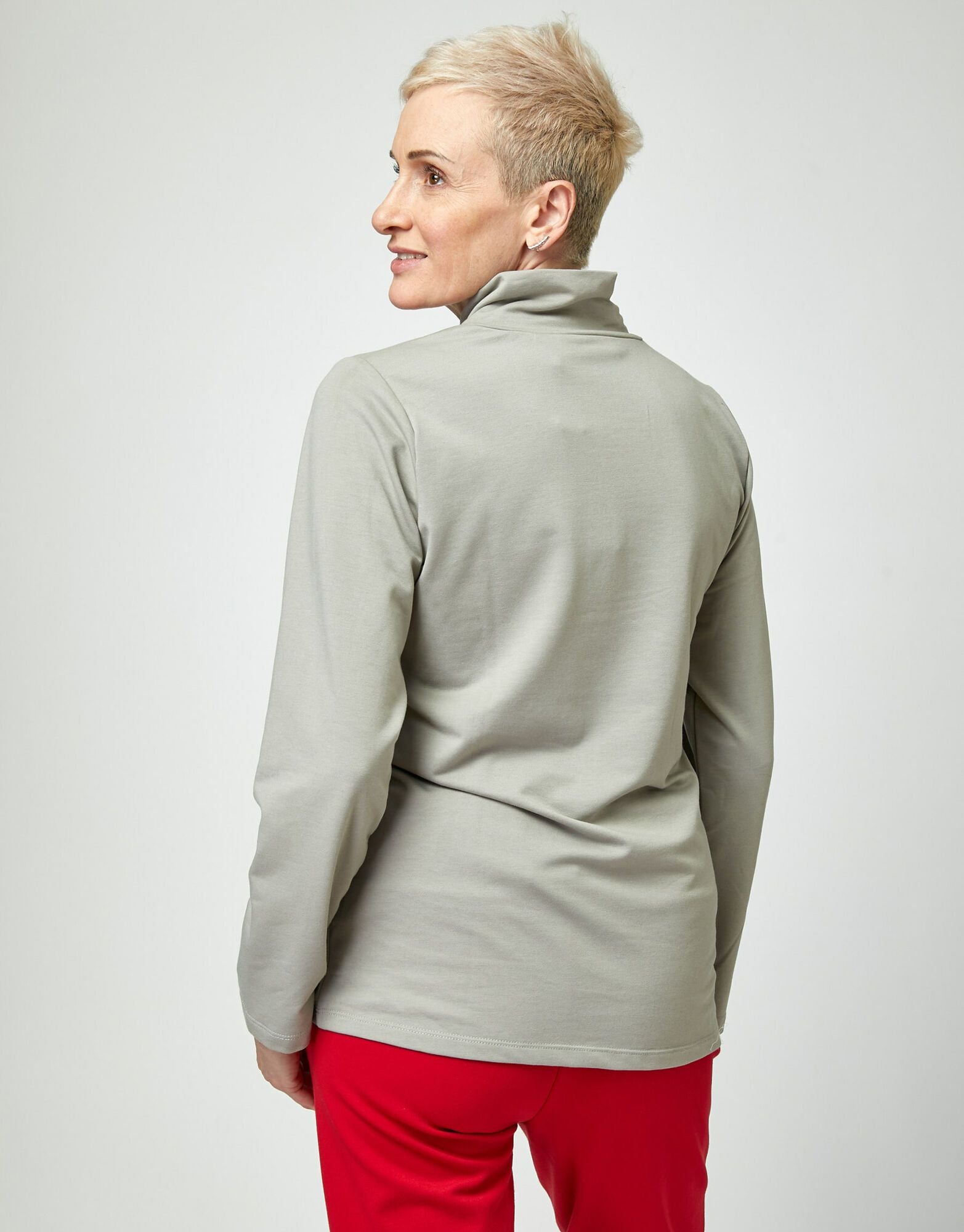 Gray half collar golf shirt