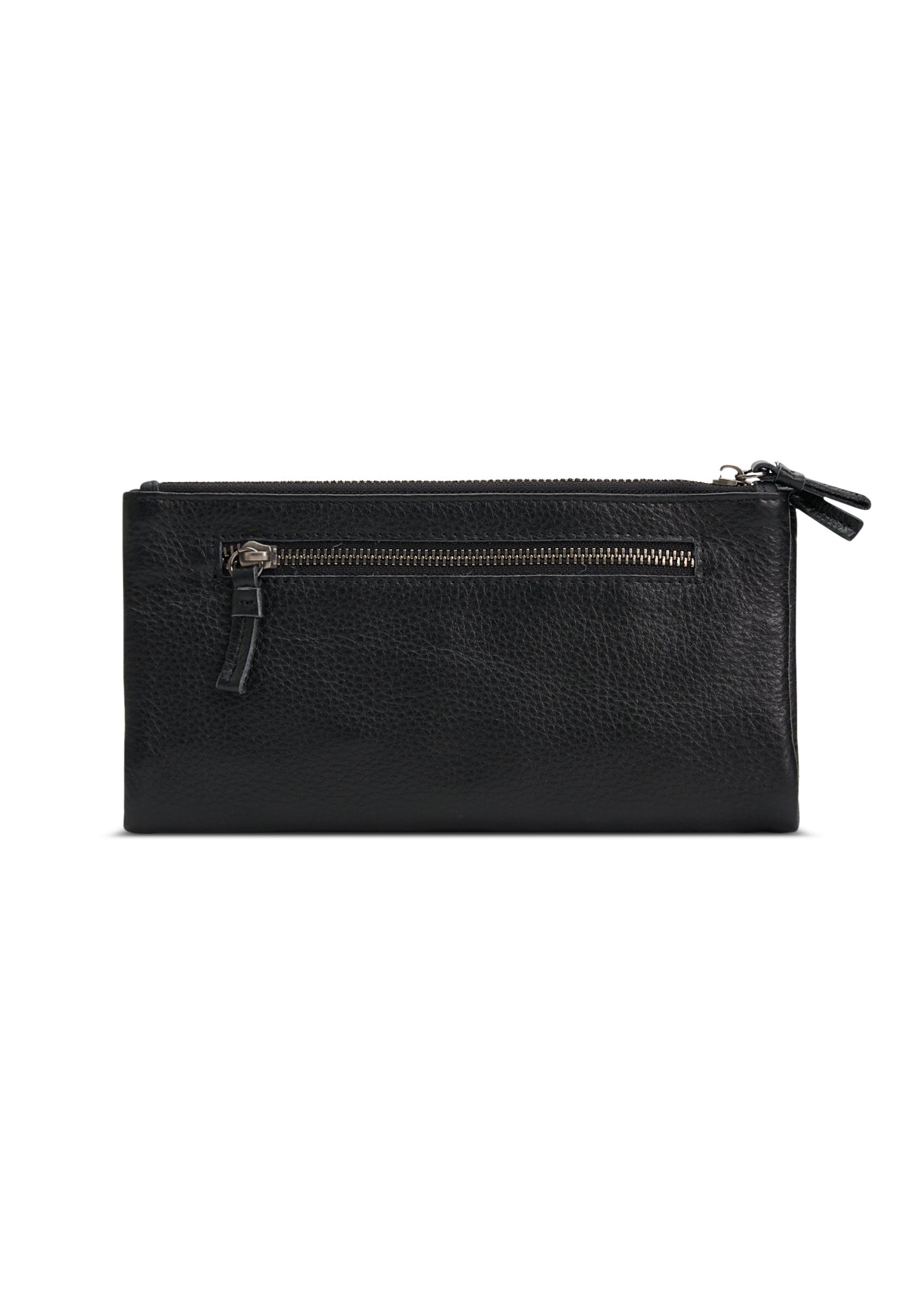 Large leather wallet, external zippers + black magnet