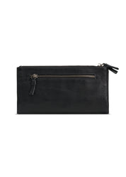 Large leather wallet, external zippers + black magnet