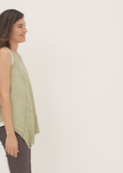 Wash mesh tank top with green tip extension Wash
