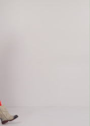 Orange vertical stitching sleeve dress