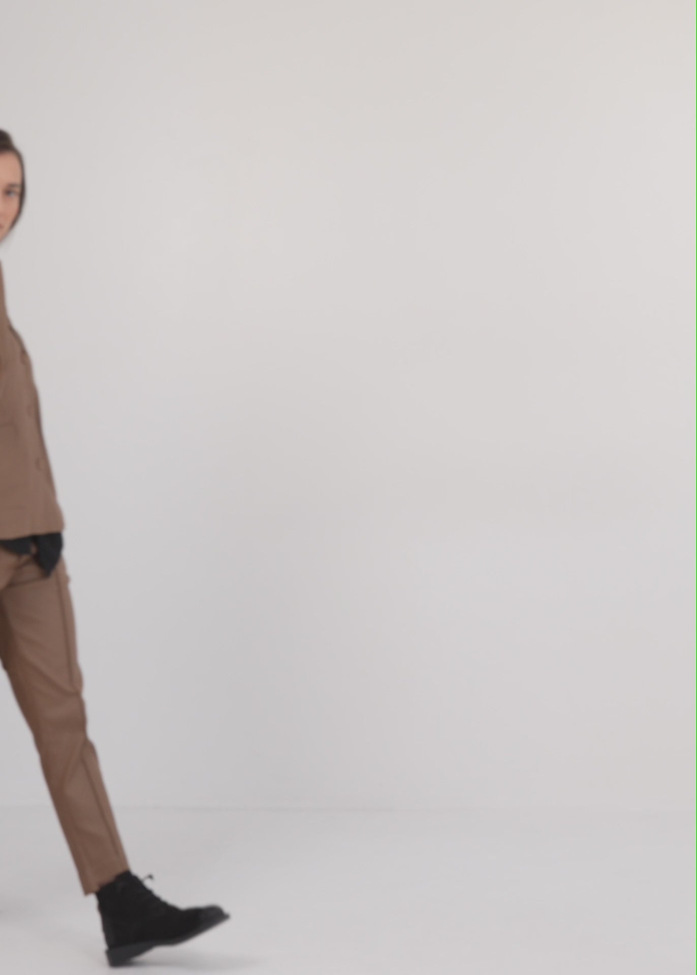 Gold leather-like center seam pant