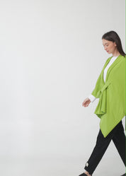 Black cape with diagonal closure