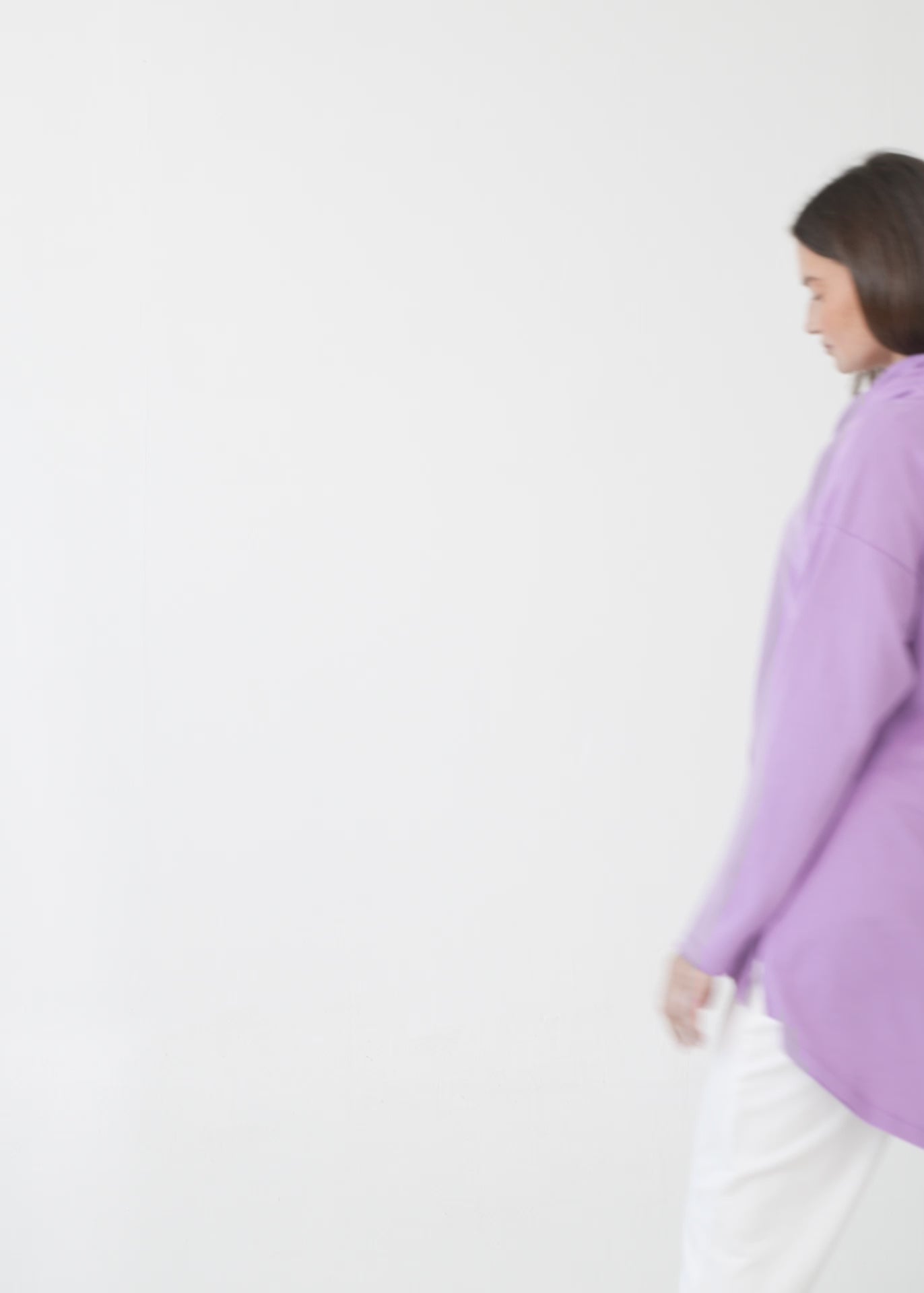 Purple long back turtleneck sweatshirt