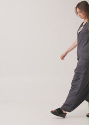 Skort with dark gray ribbon detail