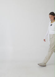 Green long sleeve tie-waist top