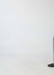 Long-sleeved buttoned dress with two hanging pockets, gray