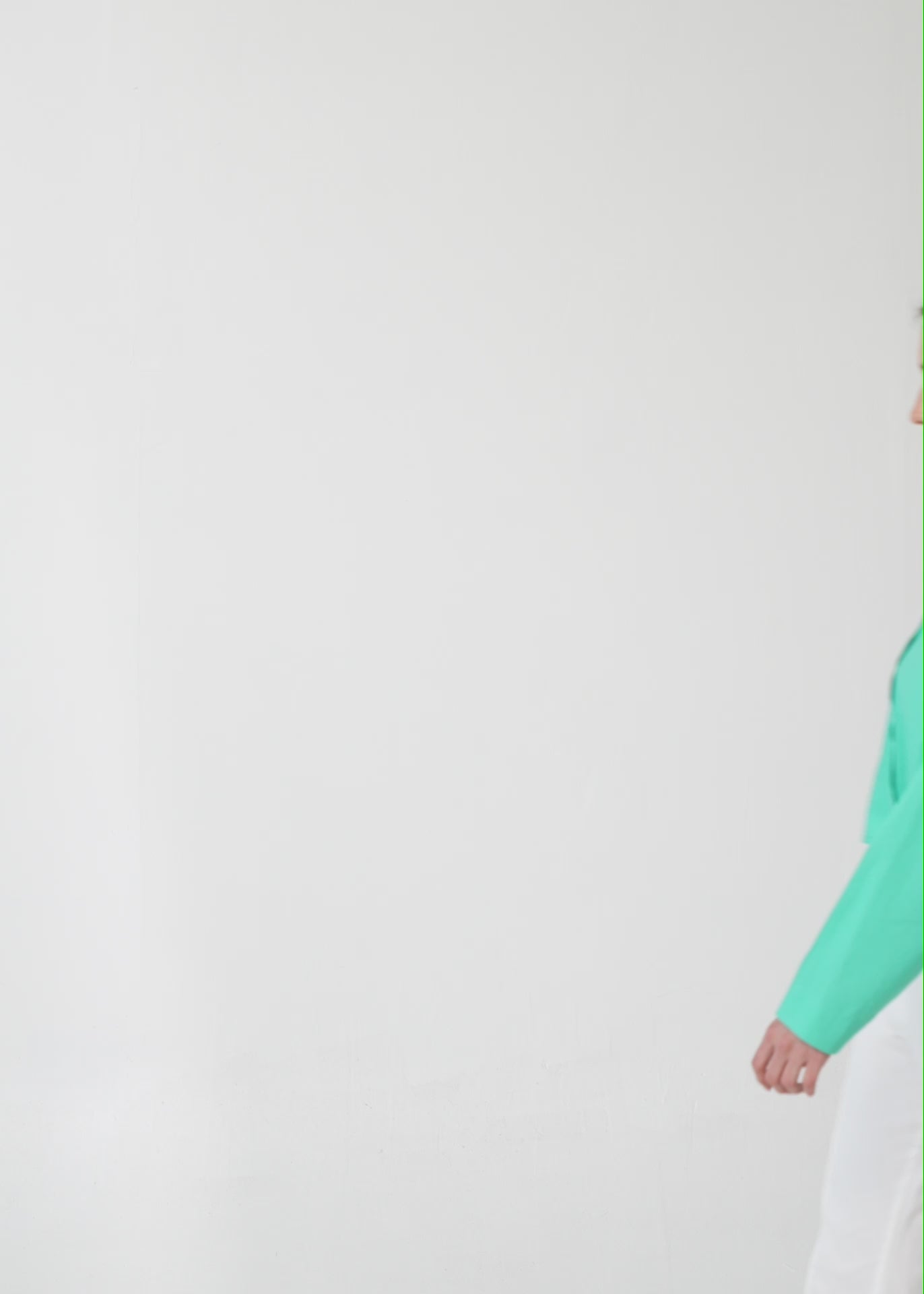 Gray ribbon combination button-down shirt