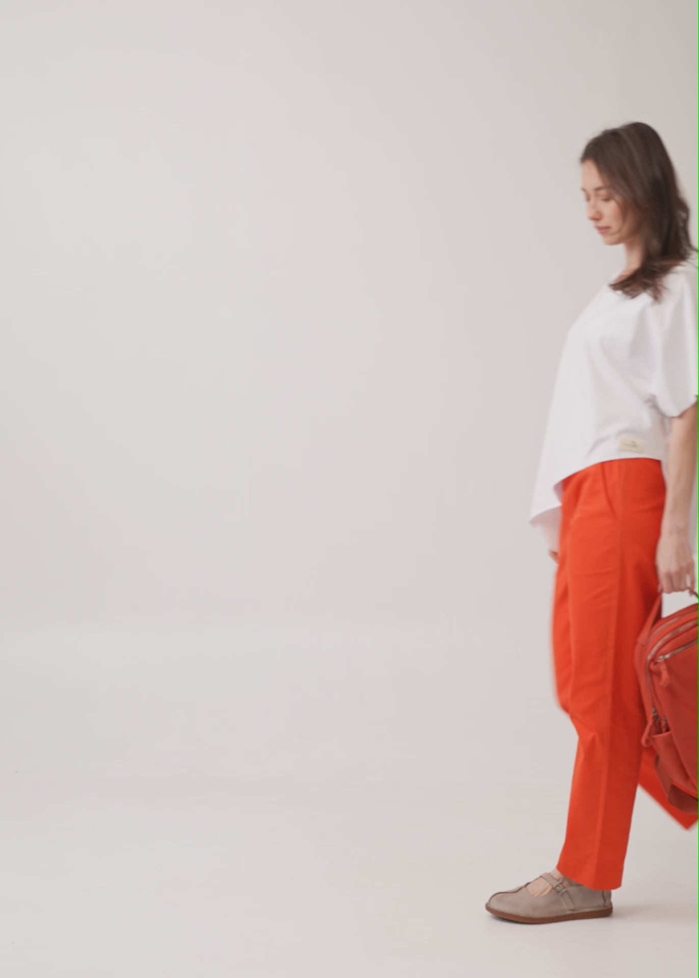 Pants with elastic and red inner drawstring