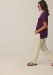 T-shirt straight cut purple