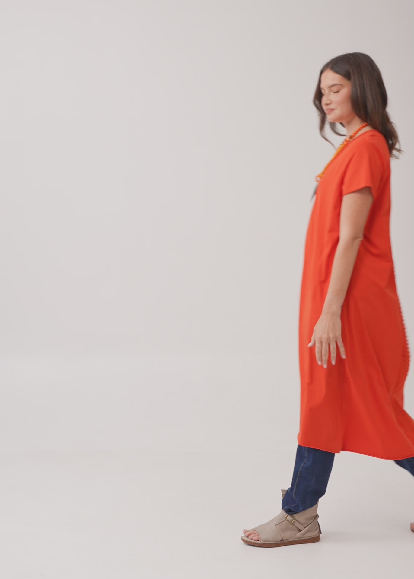 Short sleeve tunic with stone mesh combination