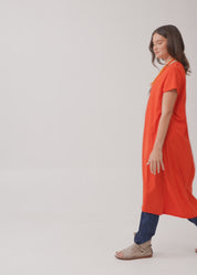 Short sleeve tunic with stone mesh combination